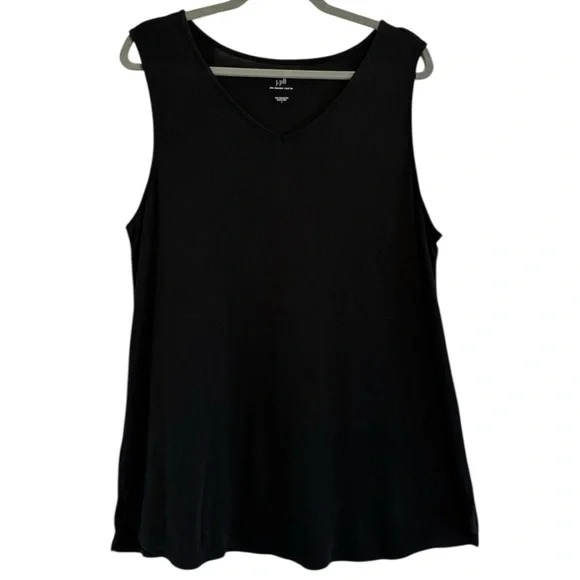 🖤 Classic J.Jill Black Pima Cotton Tank — Size L - Picture 5 of 7